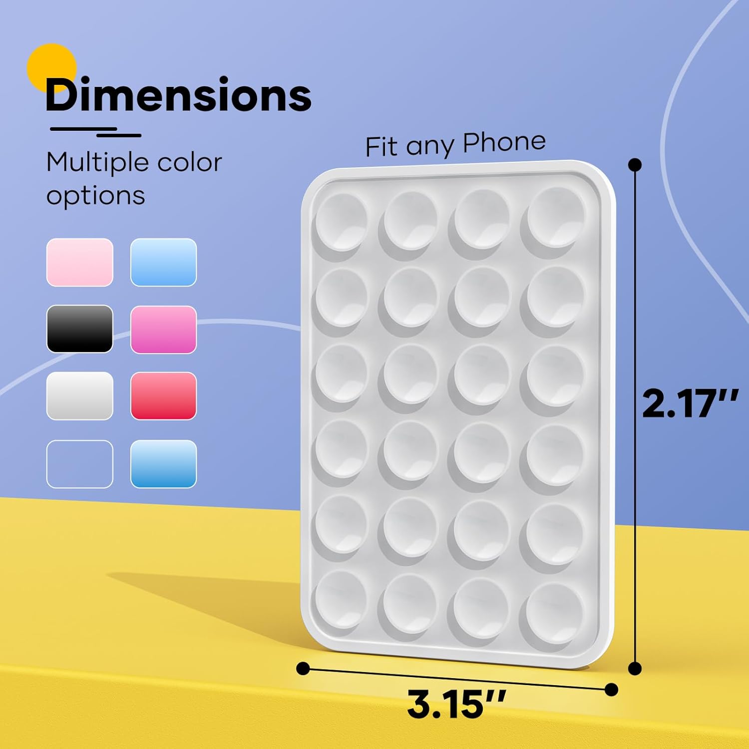 Silicone Phone Sticky Grip, Suction Phone Case Mount for iPhone and Android, Hands-Free Sticky Cell Phone Grip, Mobile Fidget Mirror Holder for Selfies and Videos - Image 6