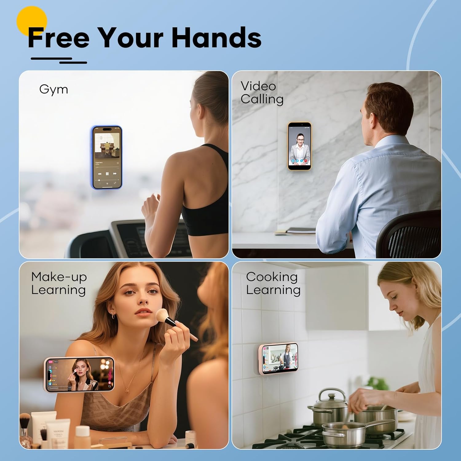 Silicone Phone Sticky Grip, Suction Phone Case Mount for iPhone and Android, Hands-Free Sticky Cell Phone Grip, Mobile Fidget Mirror Holder for Selfies and Videos - Image 7