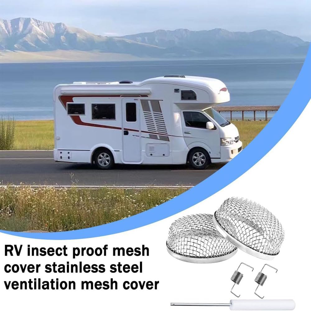 RV Furnace Vent Insect Screen Cover 2 Pack with Installation Tool, Durable Mesh RV Flying Insect Screen for Campers and Trailers, Easy Fit, Rust Proof, Keeps Bugs Out - Image 7