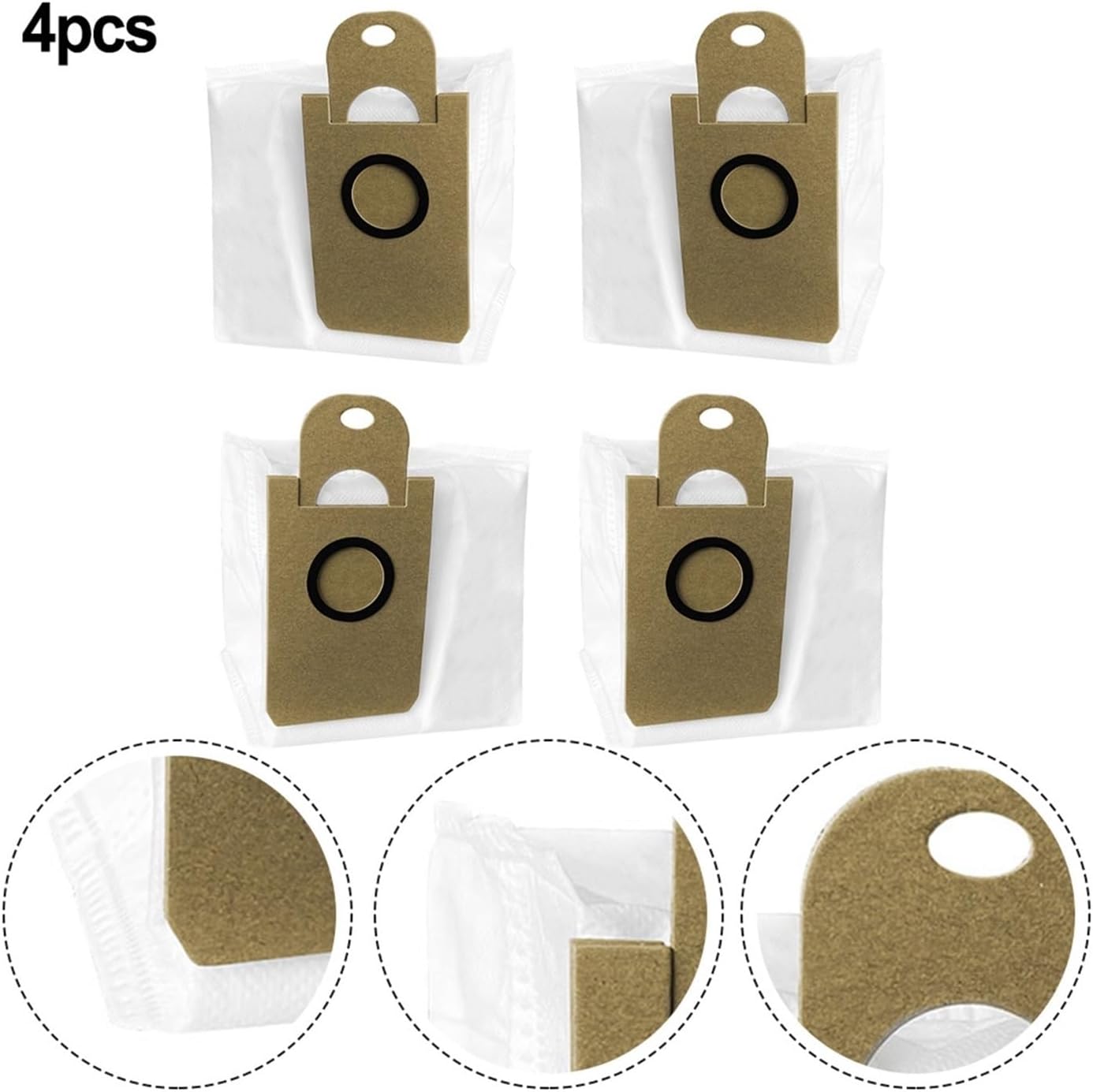 Vacuum Cleaner 4pcs Dust Bags. Compatible For Laresar L6 Nex. Robot Vacuum Cleaner Spare Parts Replacement Accessories - Image 3