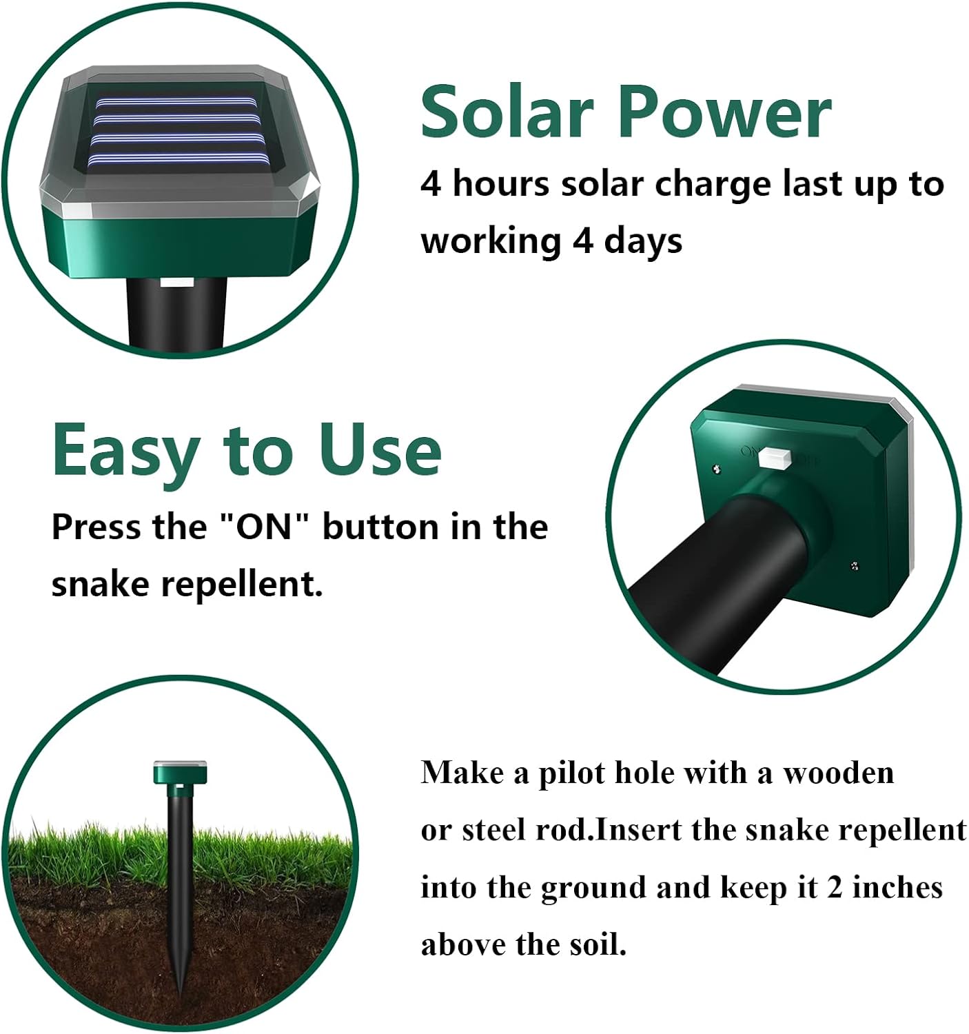 Snake Repellent for 0utdoors, 8 Pack Snake Repeller Outdoor, Snake Repellent for Yard Powerful, Snake Away Scare for Outdoors Lawn Garden and Yard - Image 7