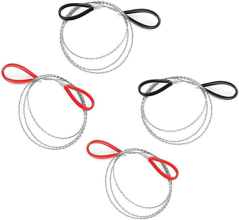4Pcs Stainless Steel Wire Saw Emergency Saws,PVC Pipe Cable Saw Stainless Steel Wire Saw Hand Pocket String Rope Saw, Cable Saw Metal Wire Saw Hand Pocket String Rope Saw PVC Pipe Cutting Tool - Image 1