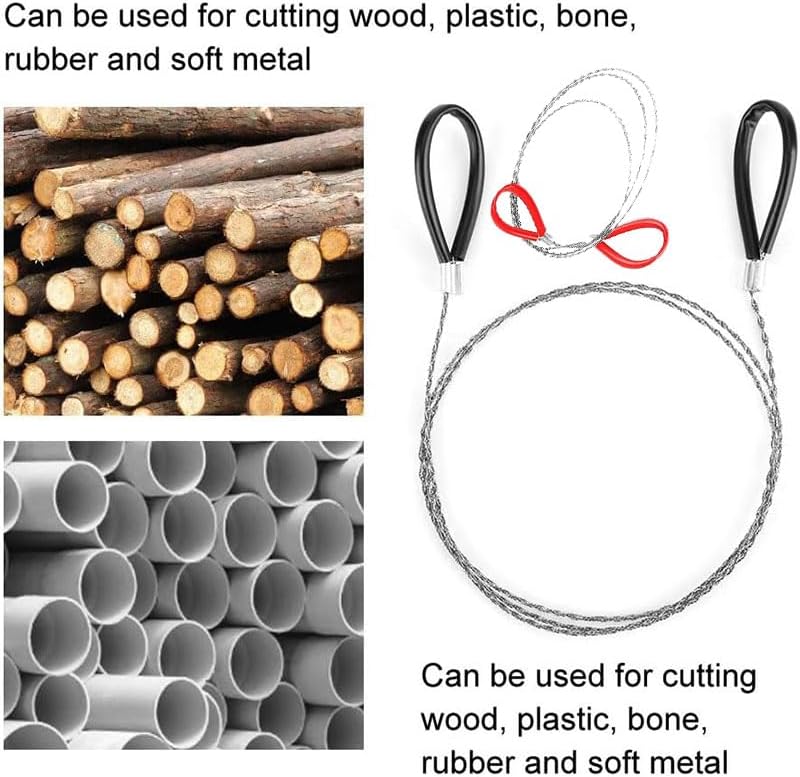 4Pcs Stainless Steel Wire Saw Emergency Saws,PVC Pipe Cable Saw Stainless Steel Wire Saw Hand Pocket String Rope Saw, Cable Saw Metal Wire Saw Hand Pocket String Rope Saw PVC Pipe Cutting Tool - Image 4