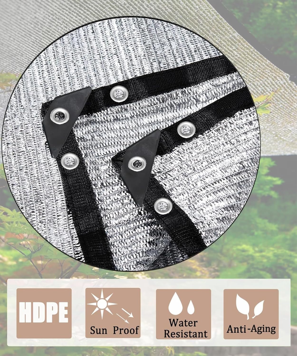 70% Aluminet Shade Cloth 6.5 ft x 10 ft-Fabric Sun Block Sun Reflect-Free 12pcs 6