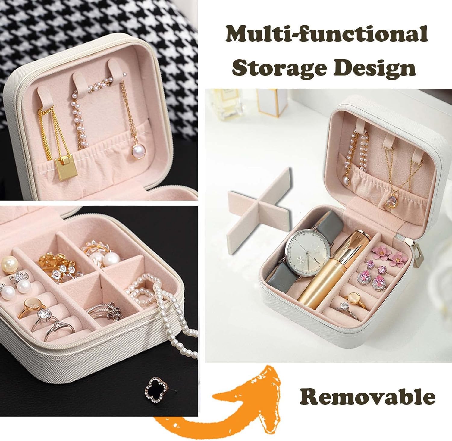 Travel Jewelry Case Bridesmaid Gifts Box,6 Pack Small Jewelry Box Mini Jewelry Organizer,PU Leather Portable Earring Storage Box for Women Girls Bridesmaid Proposal Gifts - Image 2