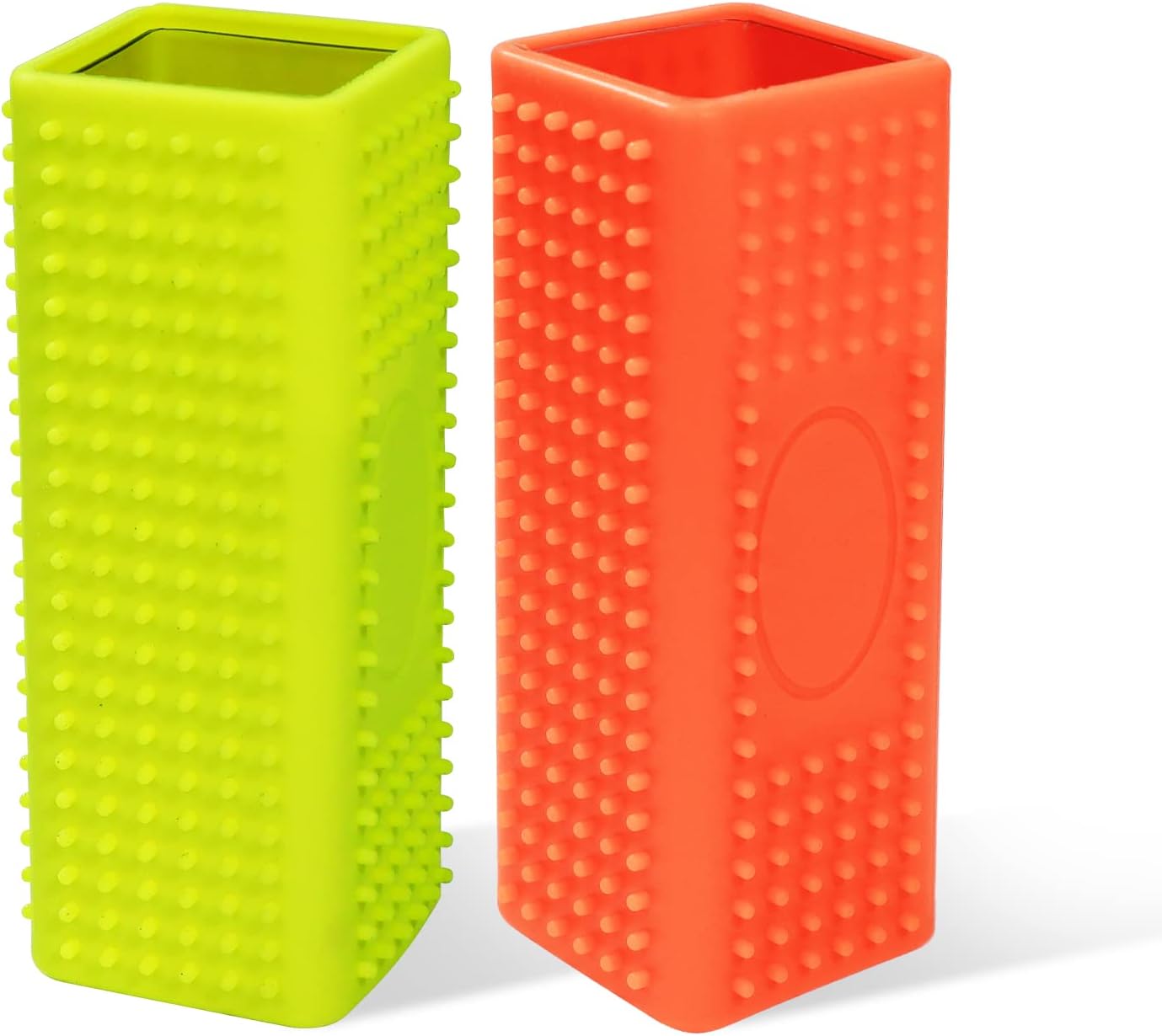 2 PCS Silicone Pet Hair Remover, Reusable Rubber Pet Hair Block Roller Cleaner for Carpet, Couch, Furniture, Car Seats (Orange, Yellow) - Image 1