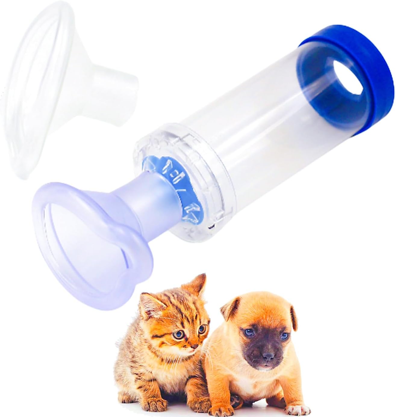 Cat Inhaler Spacer, Aerosol Chamber Inhaler Spacer for Cat's Breathing & Delivering Medication, Come with 2 Size Masks - Image 1