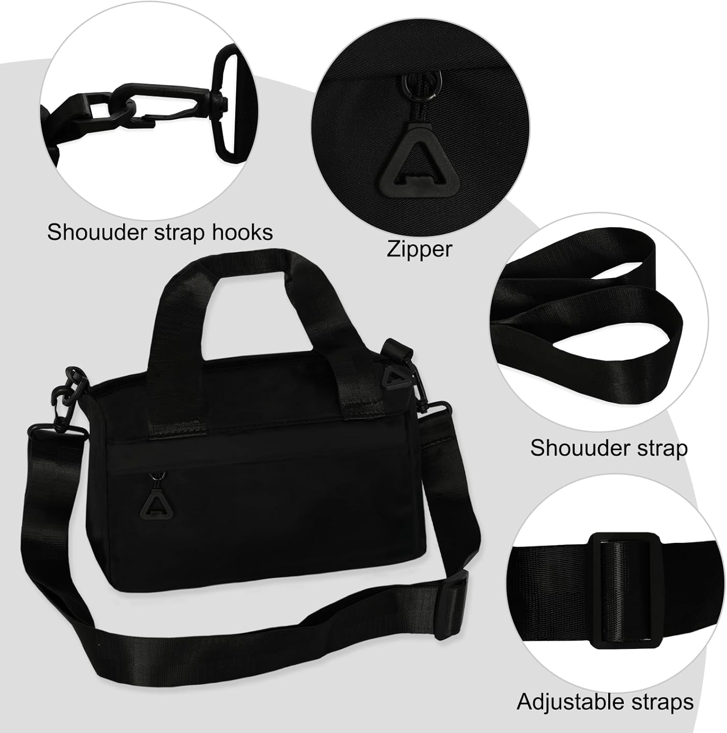 Mini Gym Bag Small Sport Bag Adjustable Duffle Bag Detachable Strap Gym Tote for Men Women Portable Shoulder Fitness Bag for Travel Sports - Image 3