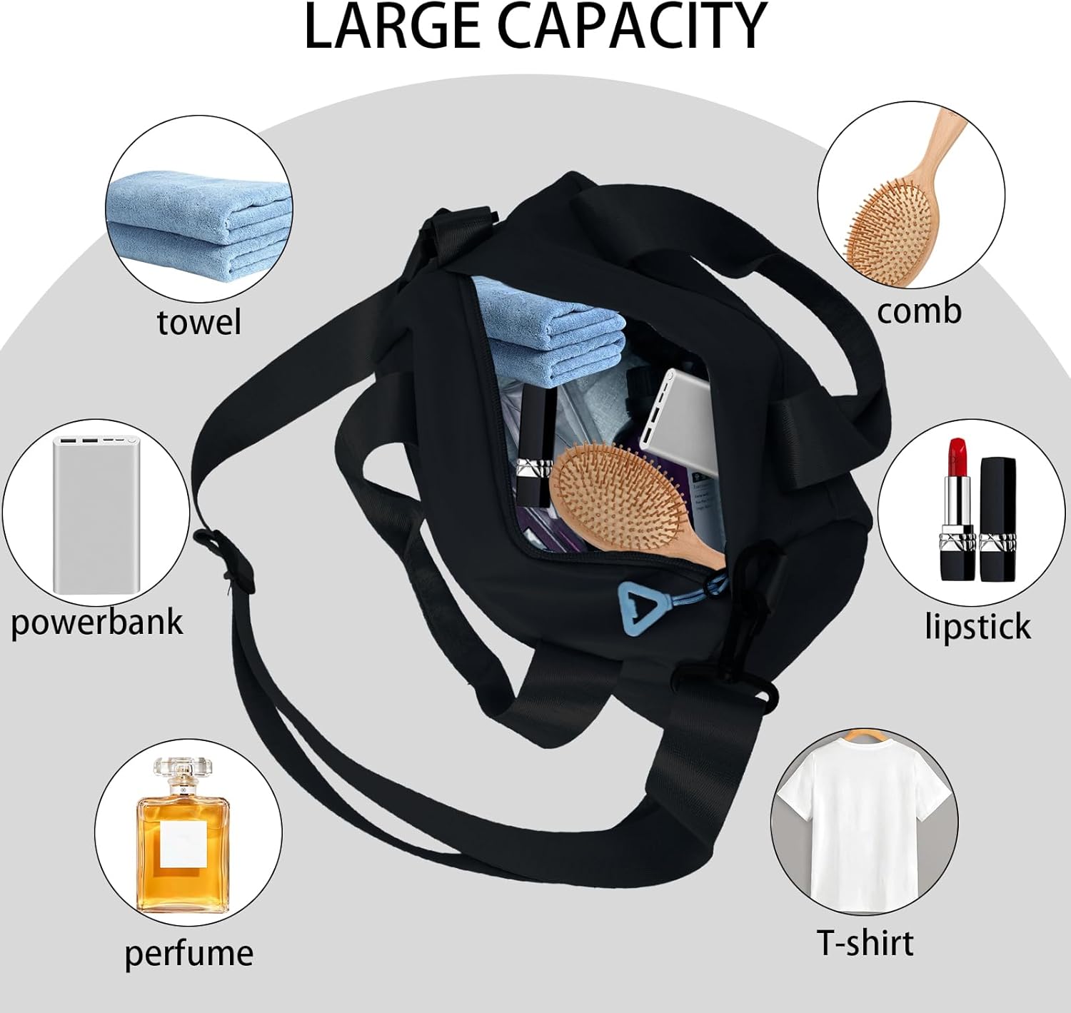 Mini Gym Bag Small Sport Bag Adjustable Duffle Bag Detachable Strap Gym Tote for Men Women Portable Shoulder Fitness Bag for Travel Sports - Image 5