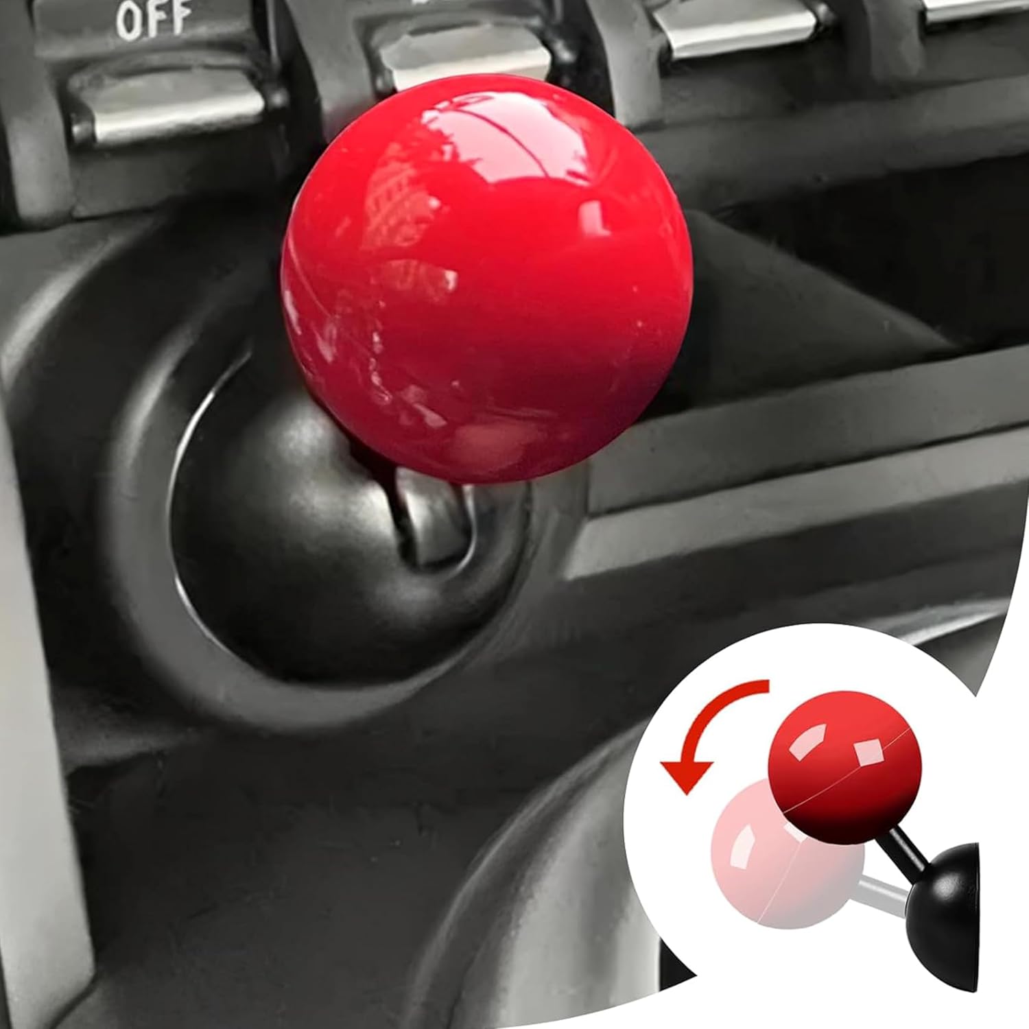 Car Push Start Button Cover, Engine Start/Stop Joystick Ball, Universal Starter Decorative Accessories (Red) - Image 5