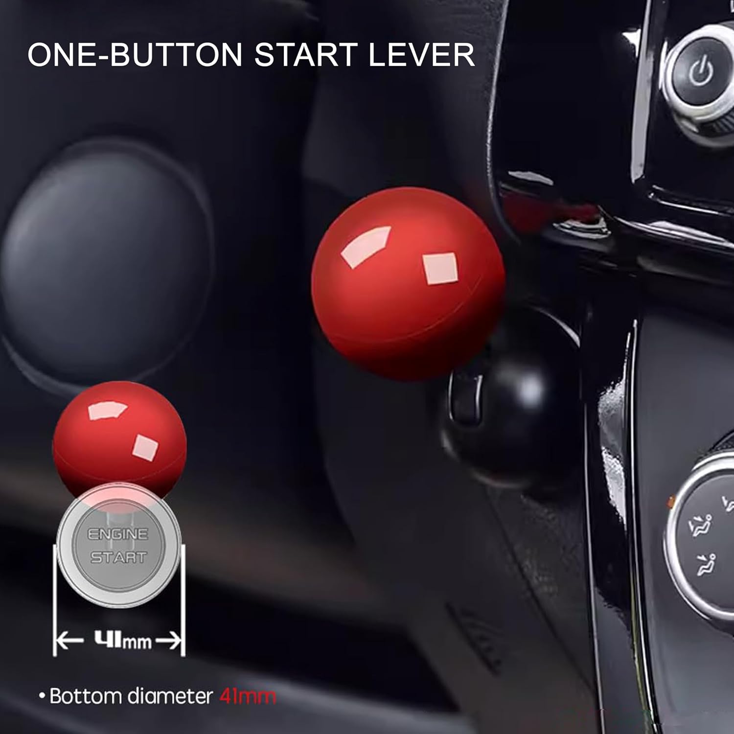 Car Push Start Button Cover, Engine Start/Stop Joystick Ball, Universal Starter Decorative Accessories (Red) - Image 6