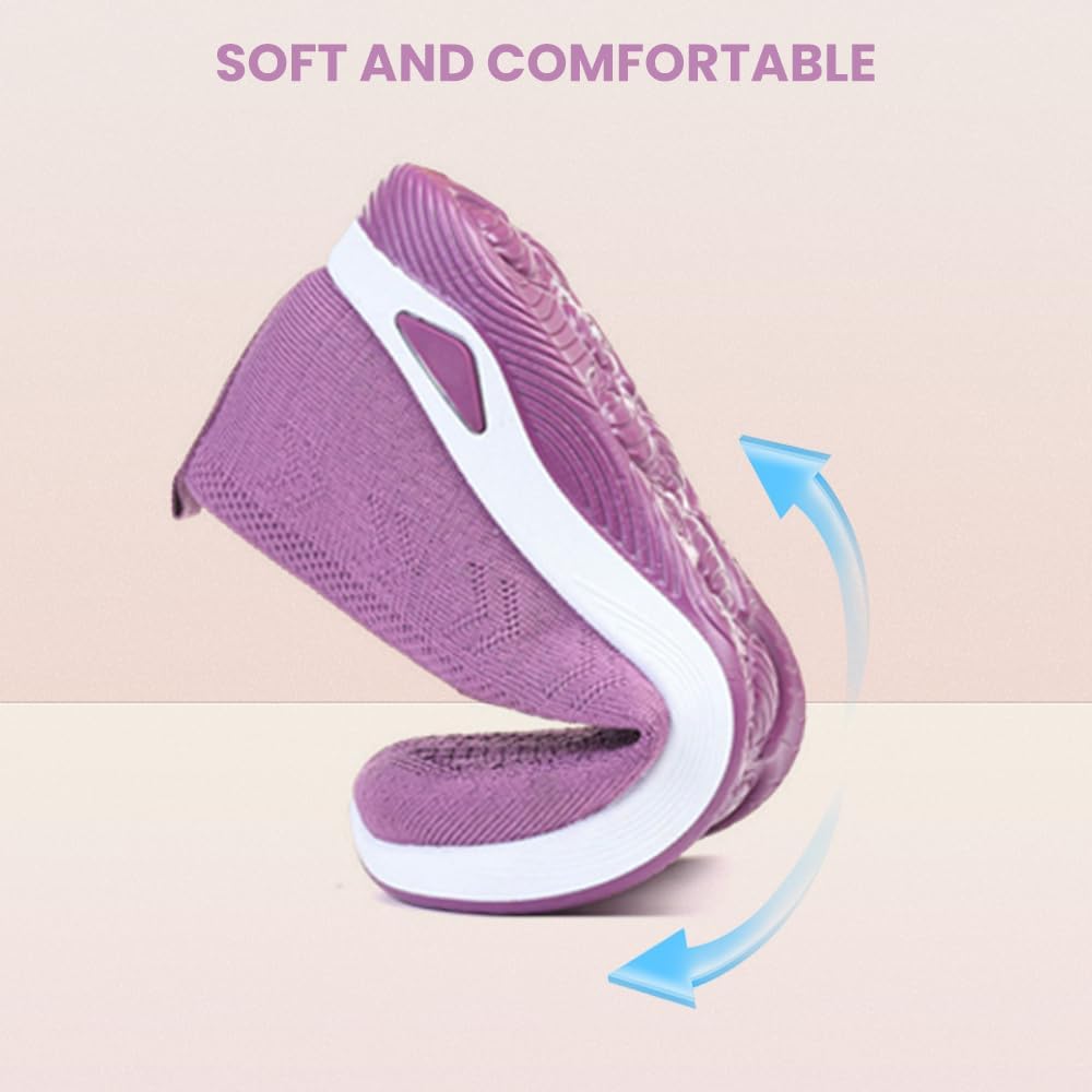 2024 New Women's Woven Breathable Soft Sole Shoes, Upgrade Orthopedic Shoes Outdoor Hiking Mesh Up Knit Stretch Slip on Casual Orthopedic Sneakers for Women - Image 6