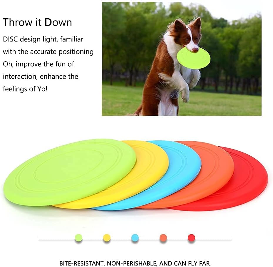 5 Pack Dog Frisbee,Dog Flying Disc Puppy Flyer Toy React Faster Training Interactive Toys for Small Medium Dog Lightweight Floating Saucer - Image 3