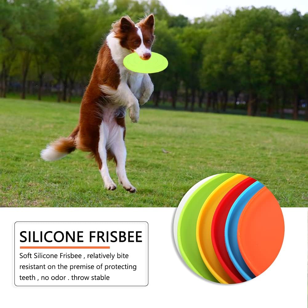 5 Pack Dog Frisbee,Dog Flying Disc Puppy Flyer Toy React Faster Training Interactive Toys for Small Medium Dog Lightweight Floating Saucer - Image 4