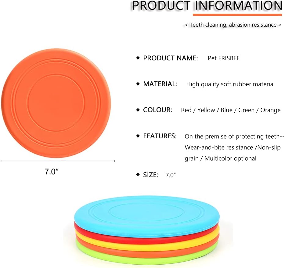 5 Pack Dog Frisbee,Dog Flying Disc Puppy Flyer Toy React Faster Training Interactive Toys for Small Medium Dog Lightweight Floating Saucer - Image 7