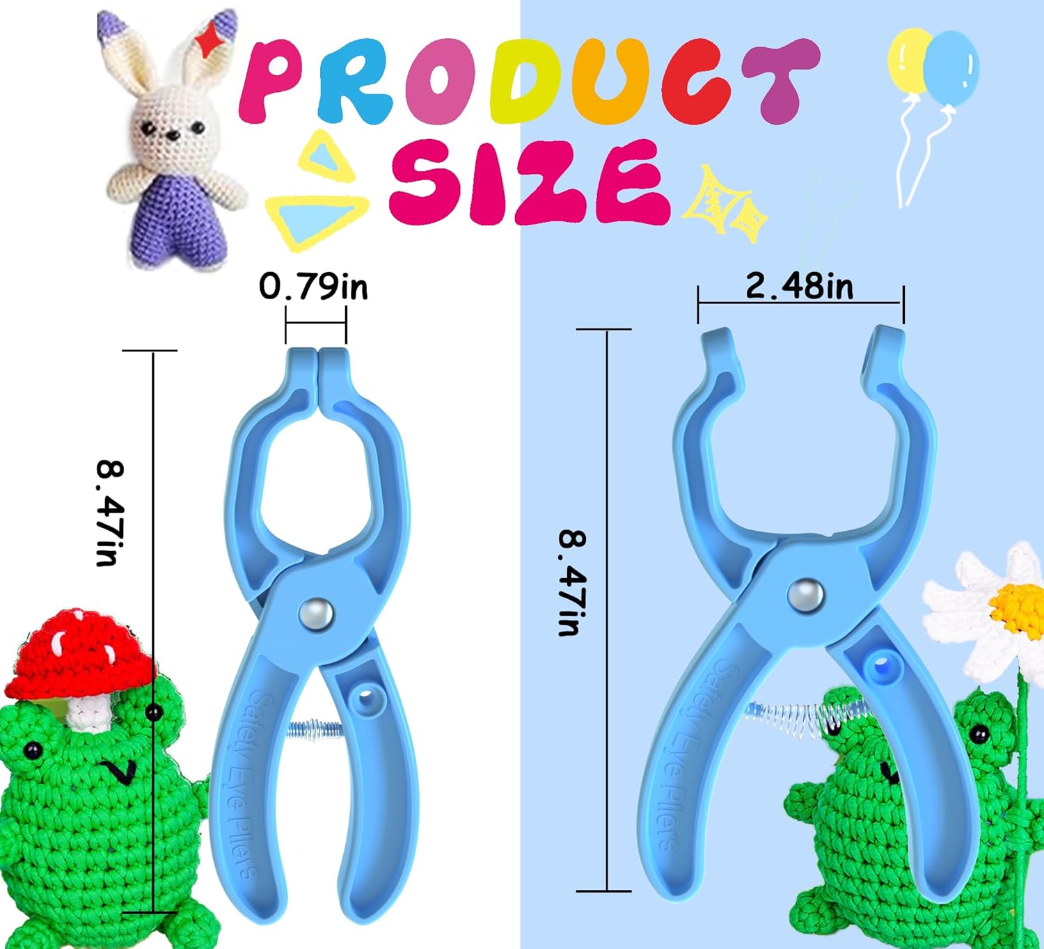 Safety Eye Tool Auxiliary Tool for Attaching Safety Eyes for Crocheting Safety Eyes Crochet Tools for Amigurumi Crochet & Stuffed 5-30mm Animal Eyes Making Supplies Tool（Blue 1pcs） - Image 2