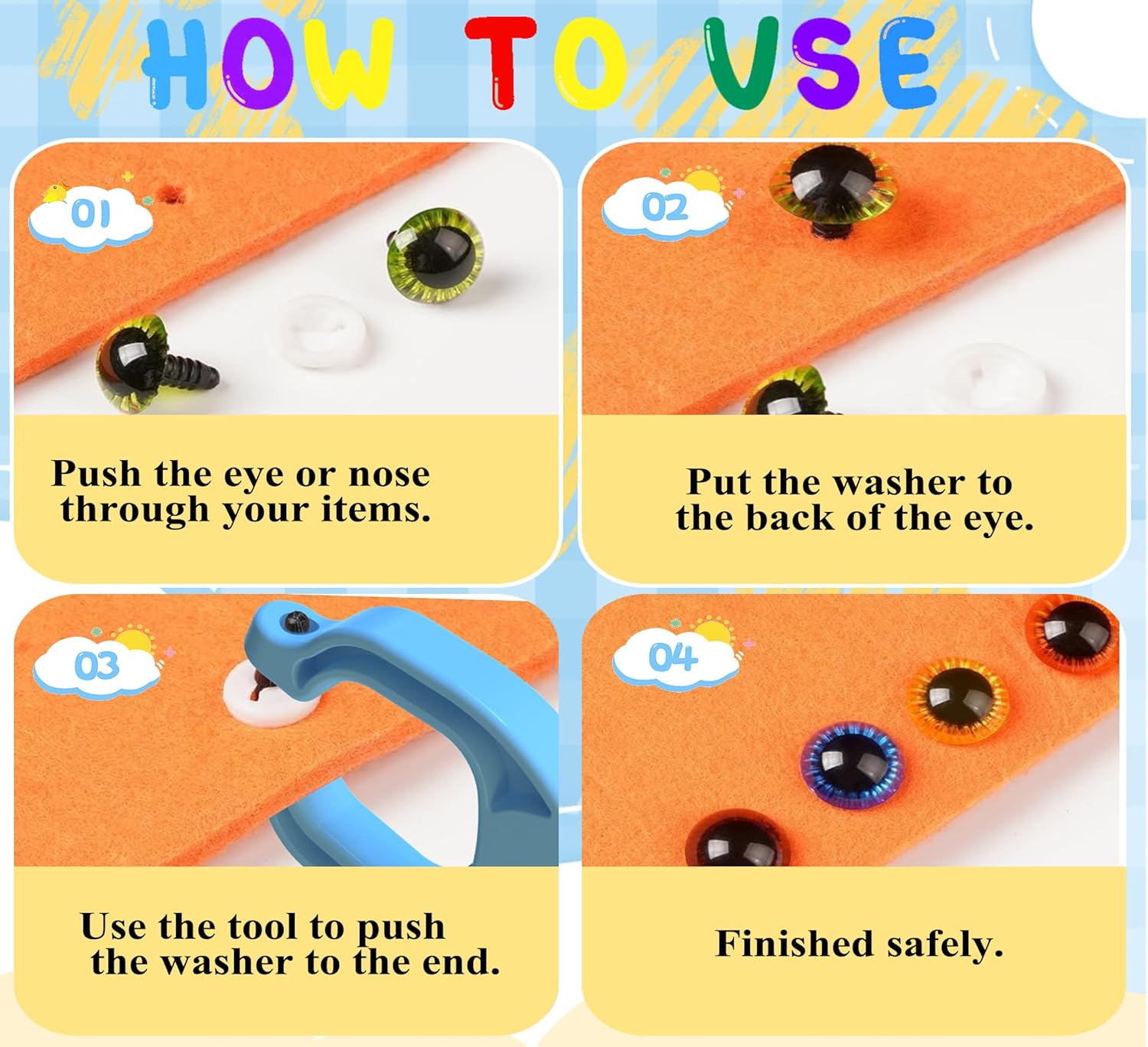Safety Eye Tool Auxiliary Tool for Attaching Safety Eyes for Crocheting Safety Eyes Crochet Tools for Amigurumi Crochet & Stuffed 5-30mm Animal Eyes Making Supplies Tool（Blue 1pcs） - Image 4