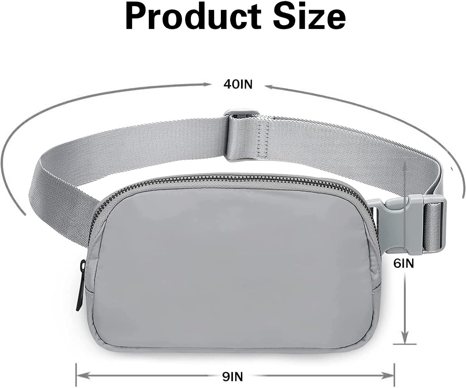 Belt Bag for Women Fanny Pack Dupes, Fashion Crossbody Waist Pack Bag with Adjustable Strap, Everywhere Belt Bag for Travel Outdoors Running Hiking（Grey） - Image 3