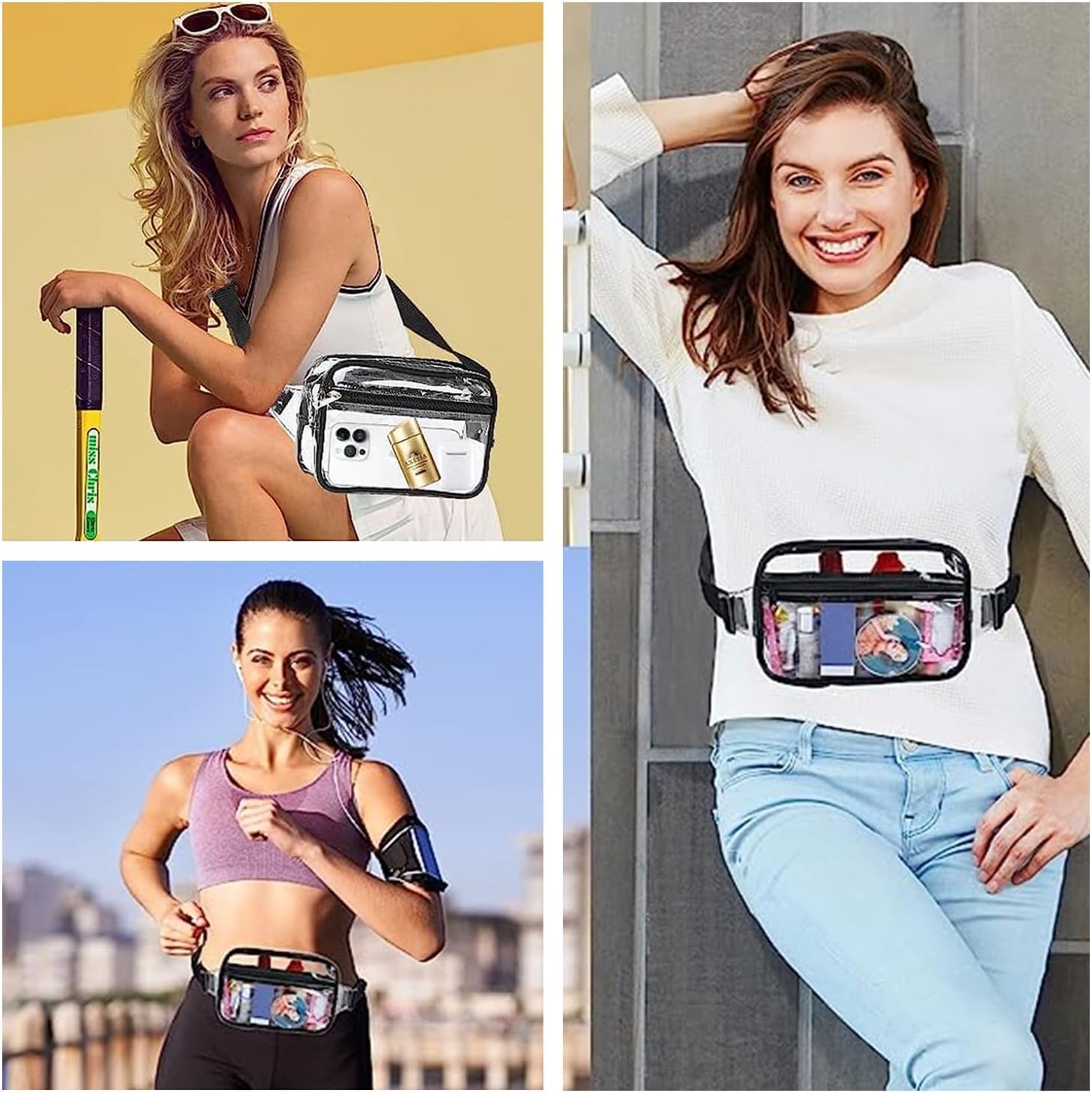 Clear Fanny Pack, PVC Transparent Stadium Bag, Waterproof Adjustable Strap Fanny Pack Crossbody - Image 6