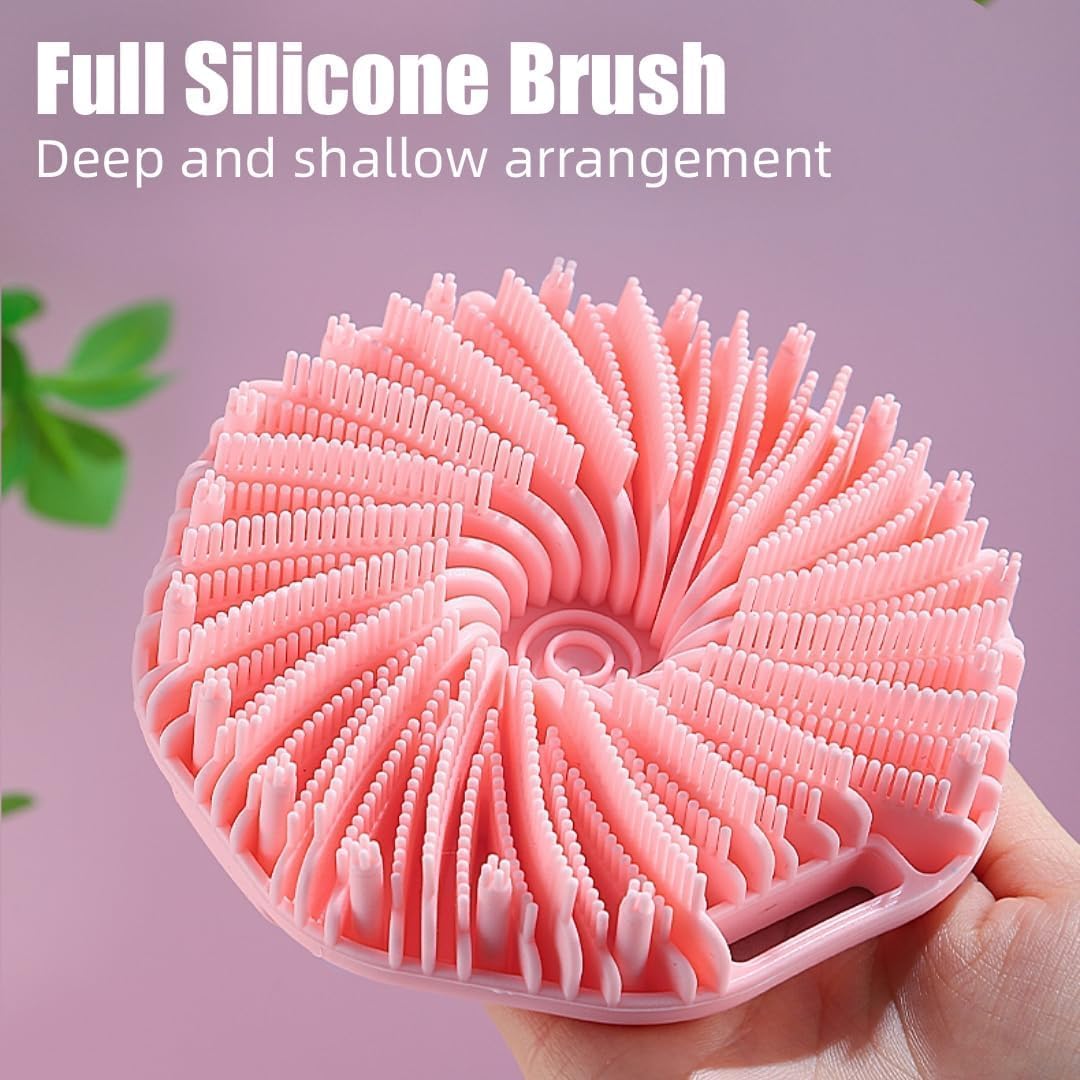 2PCS Scrubbies - Scrubbies The Sud Bud,Silicone Body Scrubber, Exfoliating Body Scrubber for Sensitive Skin, Scrubbies for Body, Silicone Body Brush for Showering, Charcoal (Grey and Black) - Image 3