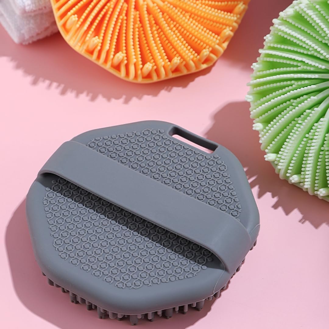 2PCS Scrubbies - Scrubbies The Sud Bud,Silicone Body Scrubber, Exfoliating Body Scrubber for Sensitive Skin, Scrubbies for Body, Silicone Body Brush for Showering, Charcoal (Grey and Black) - Image 4