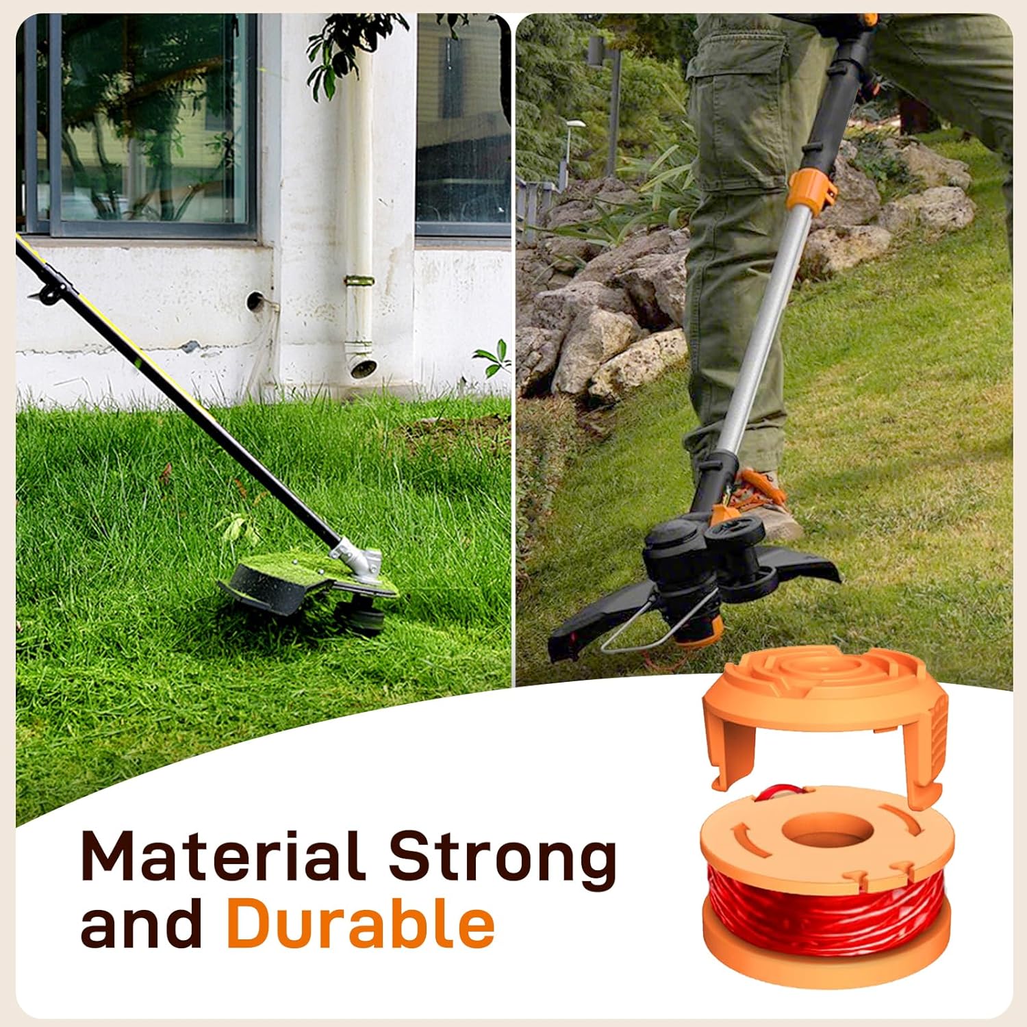 7Pack WA0010 WA0004 Replacement String Trimmer Spool Compatible with Worx WG154 WG162 WG163 WG170 WG151 WG180 Autofeed Weed Eater,Spool Line 10ft 0.065'' and WA6531 Cover Cap (6Spool + 1Cap) - Image 6