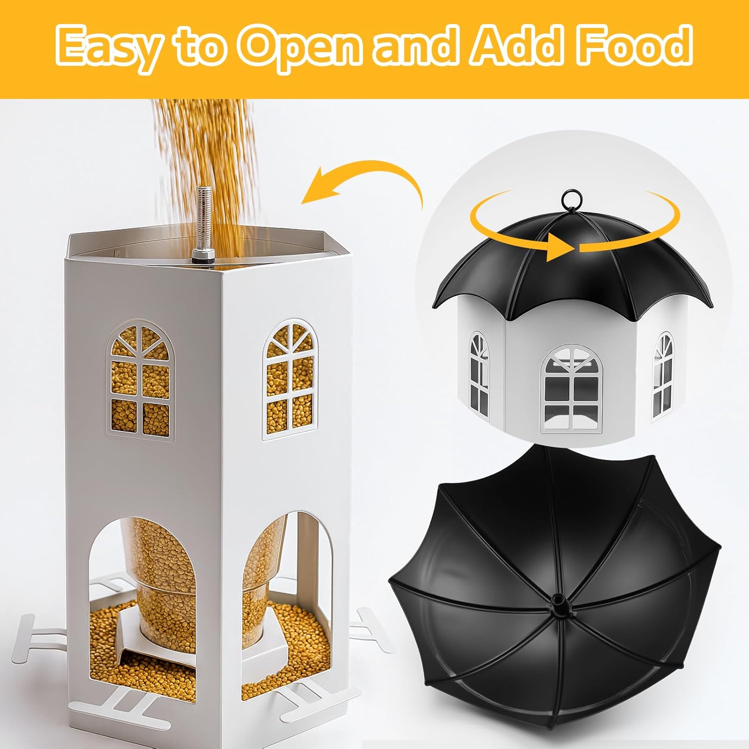 Metal Bird Feeder for Outdoor Hanging, Wild Bird Feeders with Circular Perch, Squirrel Proof Bird Feeder,Easy to Clean & Refill, Large Seed Capacity Birds Feeder - Image 3