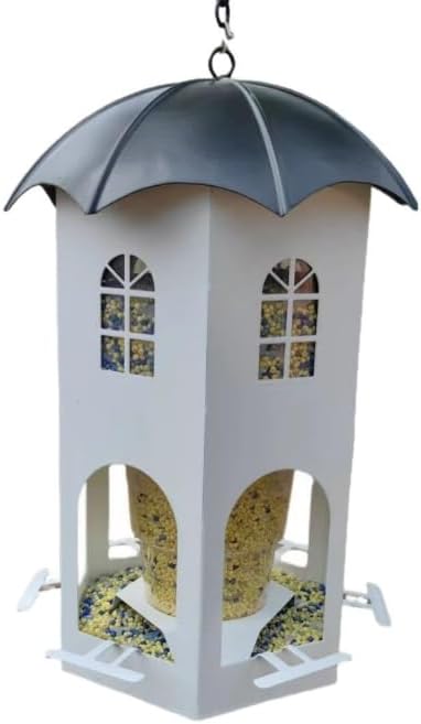 Metal Bird Feeder for Outdoor Hanging, Wild Bird Feeders with Circular Perch, Squirrel Proof Bird Feeder,Easy to Clean & Refill, Large Seed Capacity Birds Feeder - Image 7