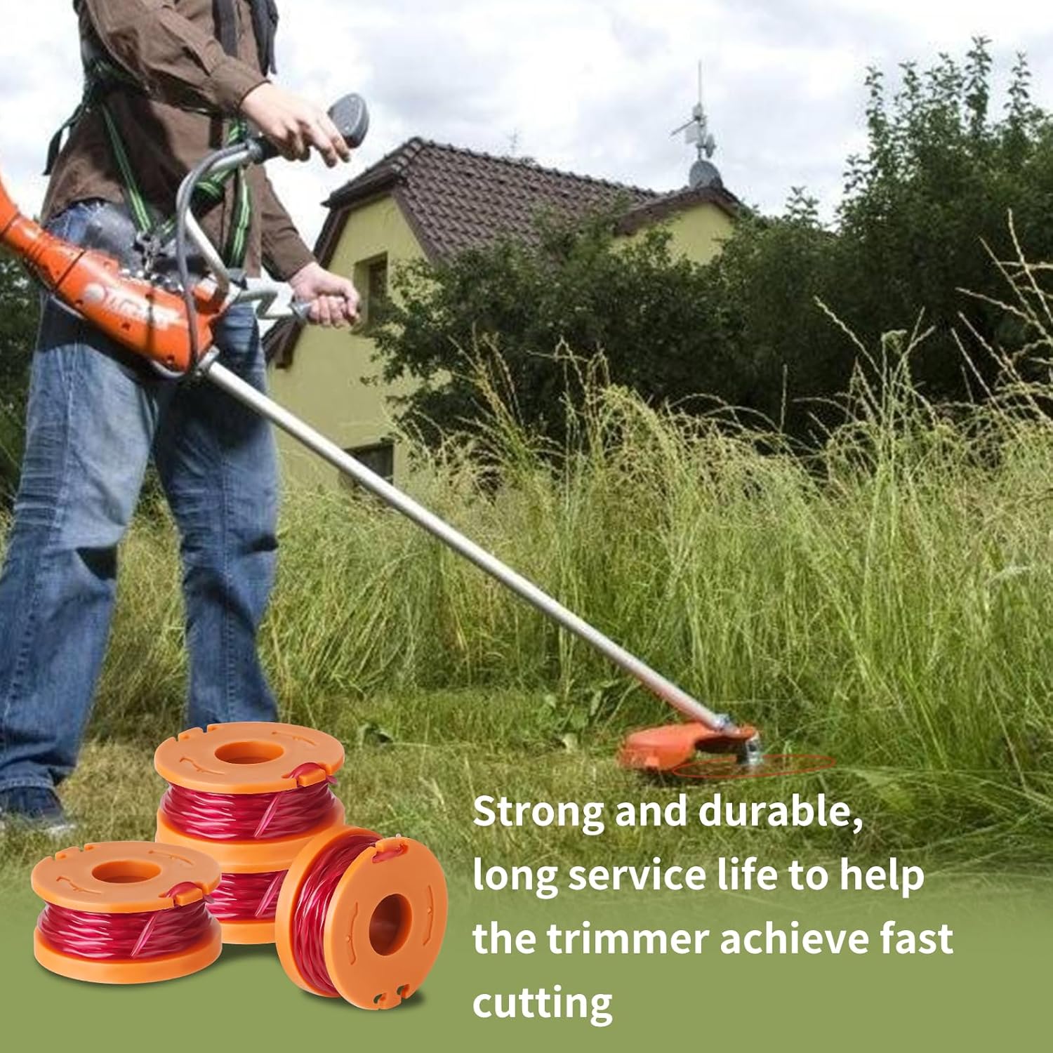 20 Pack Trimmer Spool Line for Worx, WA0010 Edger Spools Replacement for Worx, 0.065 inch Trimmer Line Refills for Worx, Compatible with Worx String Trimmers(16 Grass Trimmer Line, 4 Trimmer Cap) - Image 7