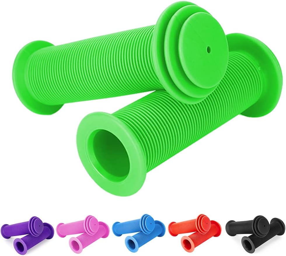 Kids Bike Grips - Kid Bicycle Grips Handlebar 22.2mm for 12”to 16”Bike with Safe Mushroom Pattern | 105mm Soft Toddler Balance Bike Grips Mini Kick Scooter Tricycle Grips for Boys Girls - Image 1