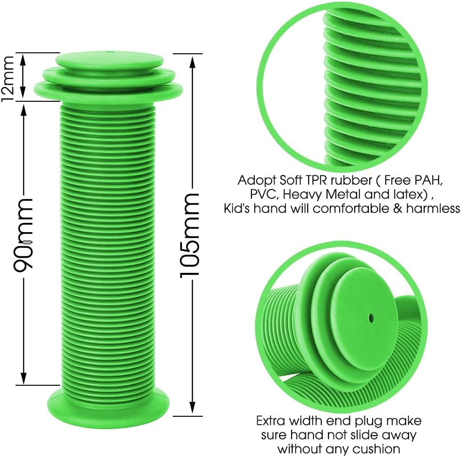 Kids Bike Grips - Kid Bicycle Grips Handlebar 22.2mm for 12”to 16”Bike with Safe Mushroom Pattern | 105mm Soft Toddler Balance Bike Grips Mini Kick Scooter Tricycle Grips for Boys Girls - Image 3