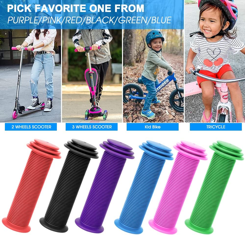 Kids Bike Grips - Kid Bicycle Grips Handlebar 22.2mm for 12”to 16”Bike with Safe Mushroom Pattern | 105mm Soft Toddler Balance Bike Grips Mini Kick Scooter Tricycle Grips for Boys Girls - Image 7