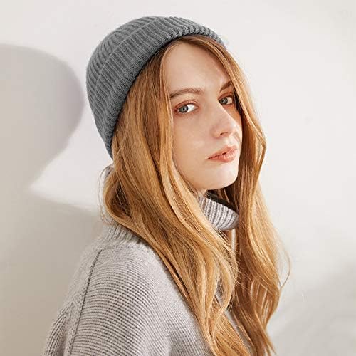 Trawler Beanie Watch Hat Roll up Edge,Winter Warm Knit Caps Fisherman Unisex - Image 5