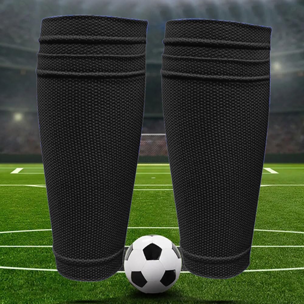 Shin Pads Sock, 2 Pairs Soccer Shin Guard Sock, Breathable Soccer Shin Guard Socks with Pockets, Shin Pads Holder - Image 6