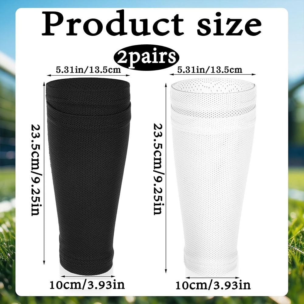 Shin Pads Sock, 2 Pairs Soccer Shin Guard Sock, Breathable Soccer Shin Guard Socks with Pockets, Shin Pads Holder - Image 7