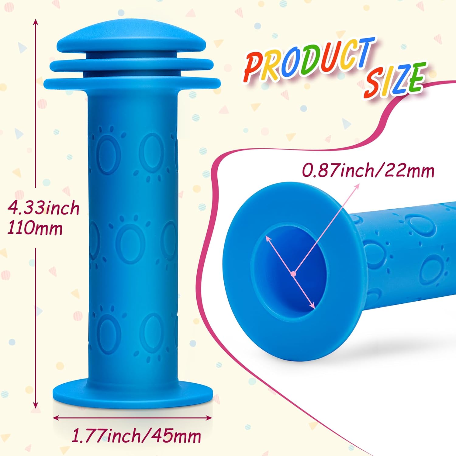 Bike Handle Grips Non Slip Rubber Bicycle Handlebar Grips for Kids Girls Boys Mountain Road Beach Cruiser Scooters Bikes - Image 2