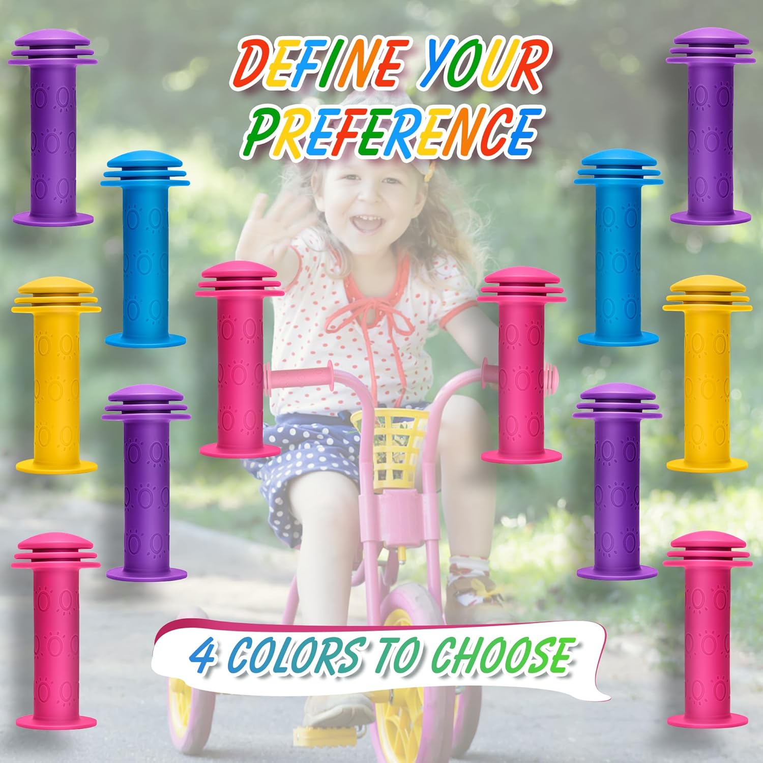 Bike Handle Grips Non Slip Rubber Bicycle Handlebar Grips for Kids Girls Boys Mountain Road Beach Cruiser Scooters Bikes - Image 6