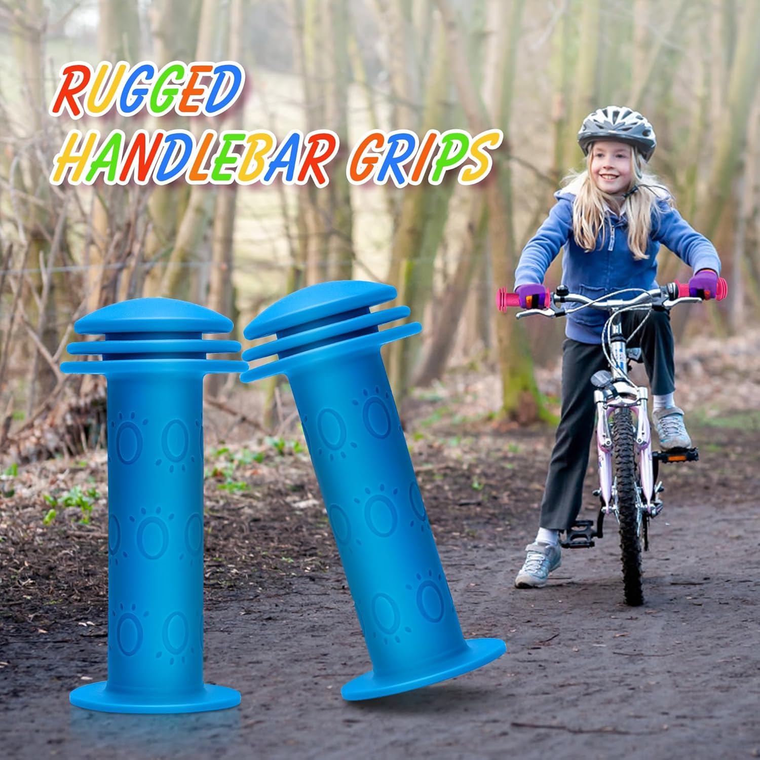 Bike Handle Grips Non Slip Rubber Bicycle Handlebar Grips for Kids Girls Boys Mountain Road Beach Cruiser Scooters Bikes - Image 7
