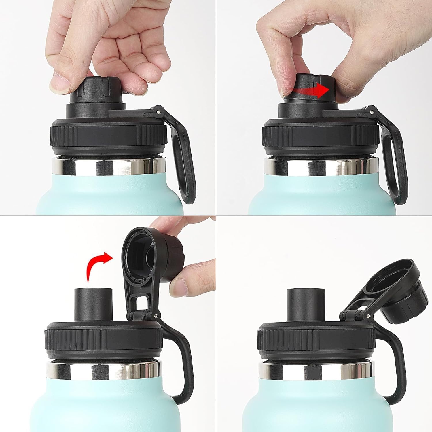 Aurora Spout Lid for Hydro Flask Wide Mouth 12, 16,18,20, 32, 40, 64 OZ Water Bottles Flip Lid for Hydro flask Wide Mouth (Pink, 2Pcs) - Image 5