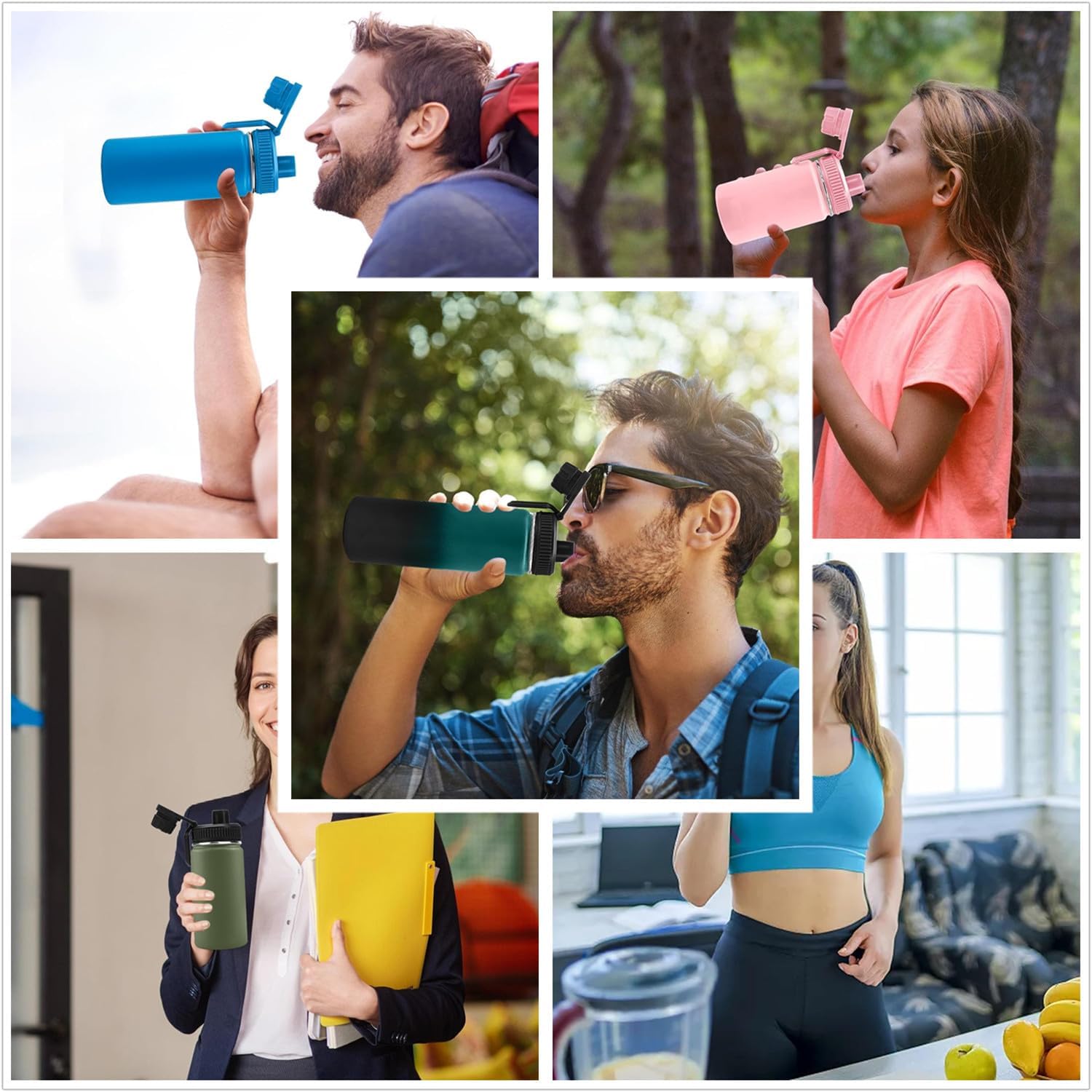 Aurora Spout Lid for Hydro Flask Wide Mouth 12, 16,18,20, 32, 40, 64 OZ Water Bottles Flip Lid for Hydro flask Wide Mouth (Pink, 2Pcs) - Image 7