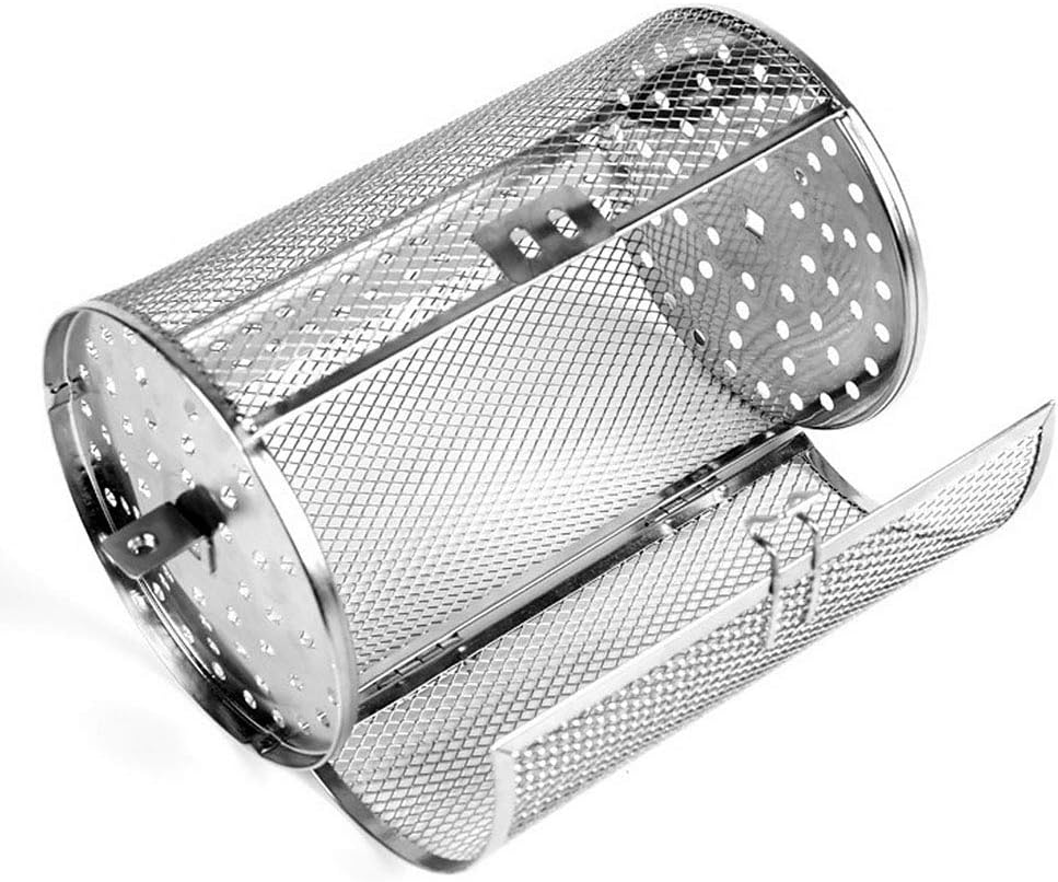 Rotisserie Basket for Oven & Grill - 360-Degree Rotating Stainless Steel with Door Opening Design, Perfect for Smoking Meat, Roasting Nuts, and BBQ Accessories - Image 1