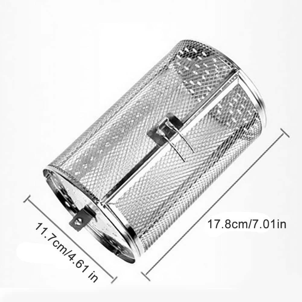 Rotisserie Basket for Oven & Grill - 360-Degree Rotating Stainless Steel with Door Opening Design, Perfect for Smoking Meat, Roasting Nuts, and BBQ Accessories - Image 2