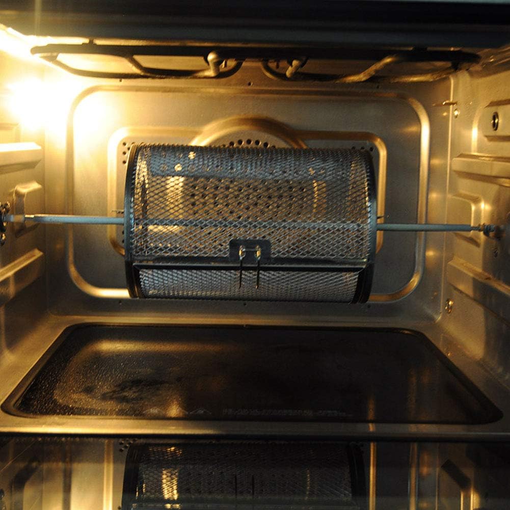 Rotisserie Basket for Oven & Grill - 360-Degree Rotating Stainless Steel with Door Opening Design, Perfect for Smoking Meat, Roasting Nuts, and BBQ Accessories - Image 4