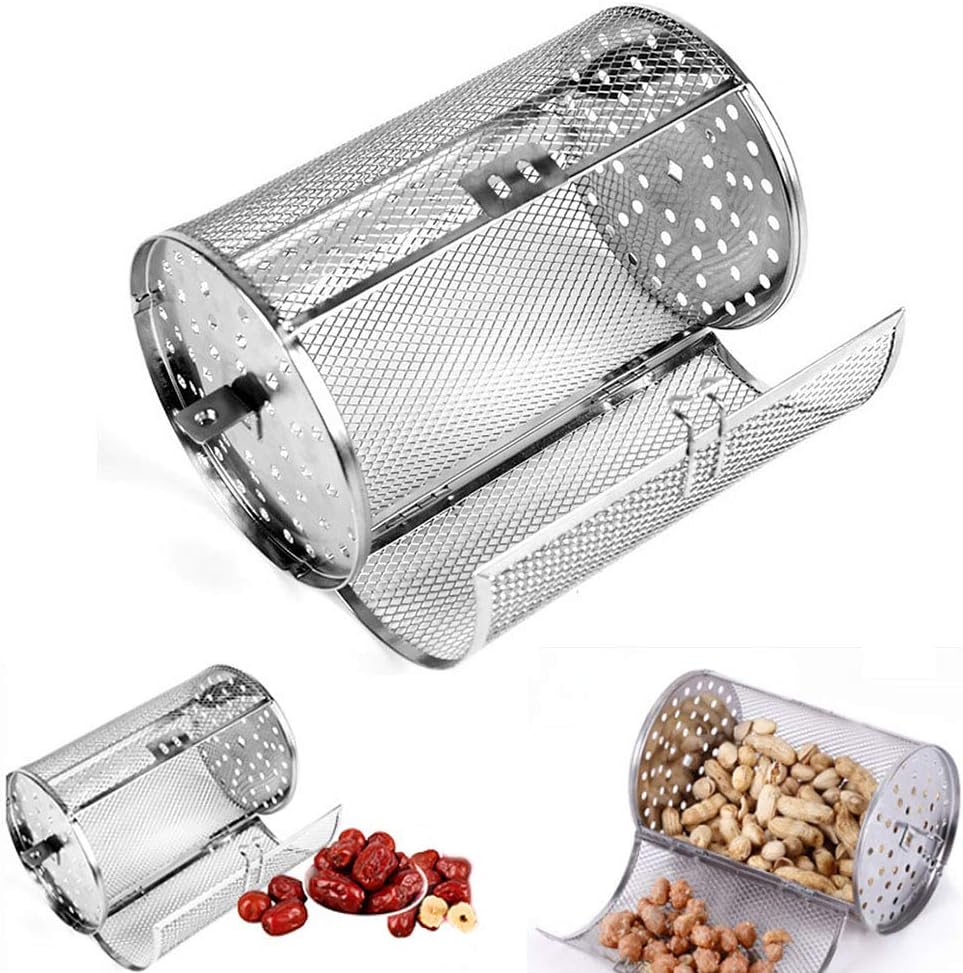 Rotisserie Basket for Oven & Grill - 360-Degree Rotating Stainless Steel with Door Opening Design, Perfect for Smoking Meat, Roasting Nuts, and BBQ Accessories - Image 5