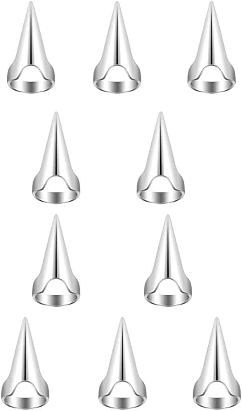 10 pcs Hair Parting Ring Alloy Beard Braiding Silver, Hair Selection Tool, Hair Coloring,Hair Finger Parting Tool, Hair Parting Tool Finger Pinky Parting Tool for Braids Selecting Tool Sectioning Ring parting Ring, Alloy Durable Dreadlocks Braids Selectin - Image 1