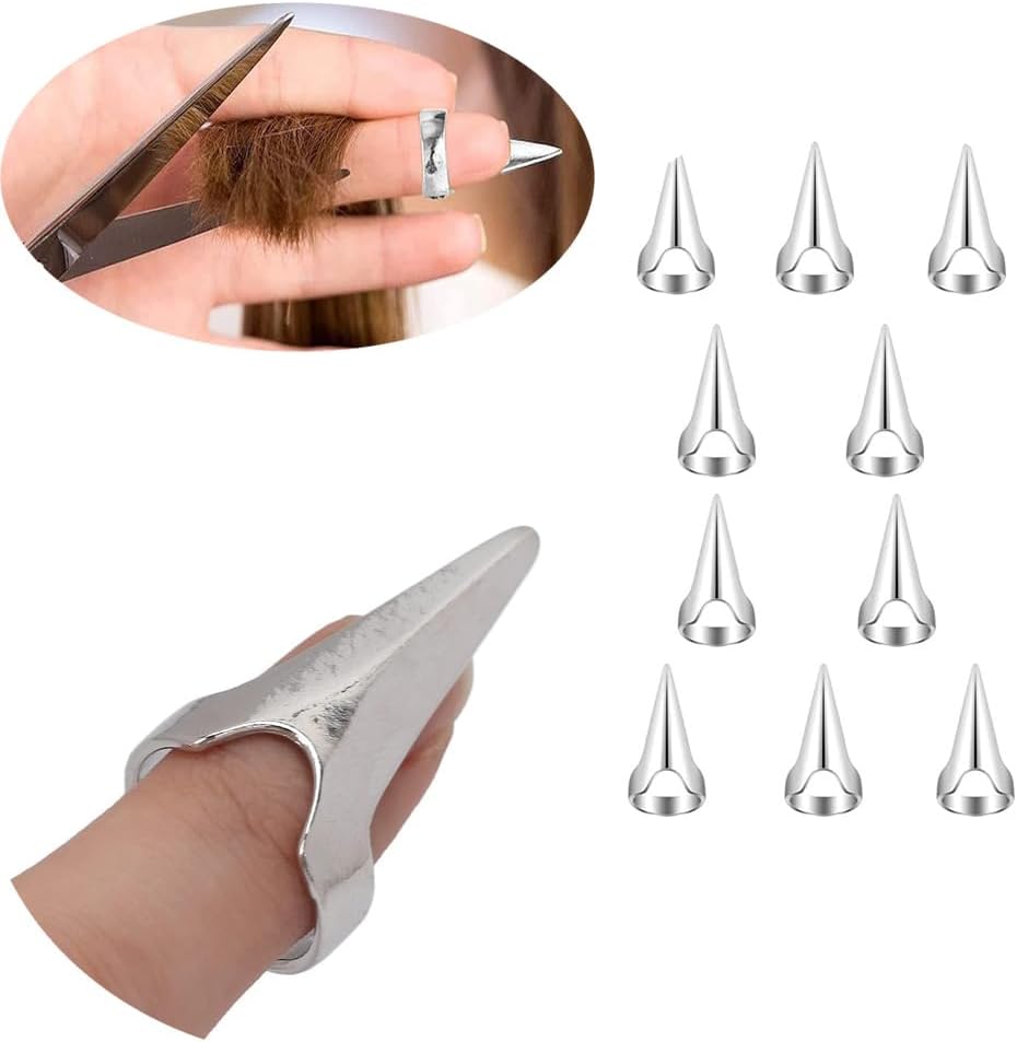 10 pcs Hair Parting Ring Alloy Beard Braiding Silver, Hair Selection Tool, Hair Coloring,Hair Finger Parting Tool, Hair Parting Tool Finger Pinky Parting Tool for Braids Selecting Tool Sectioning Ring parting Ring, Alloy Durable Dreadlocks Braids Selectin - Image 3