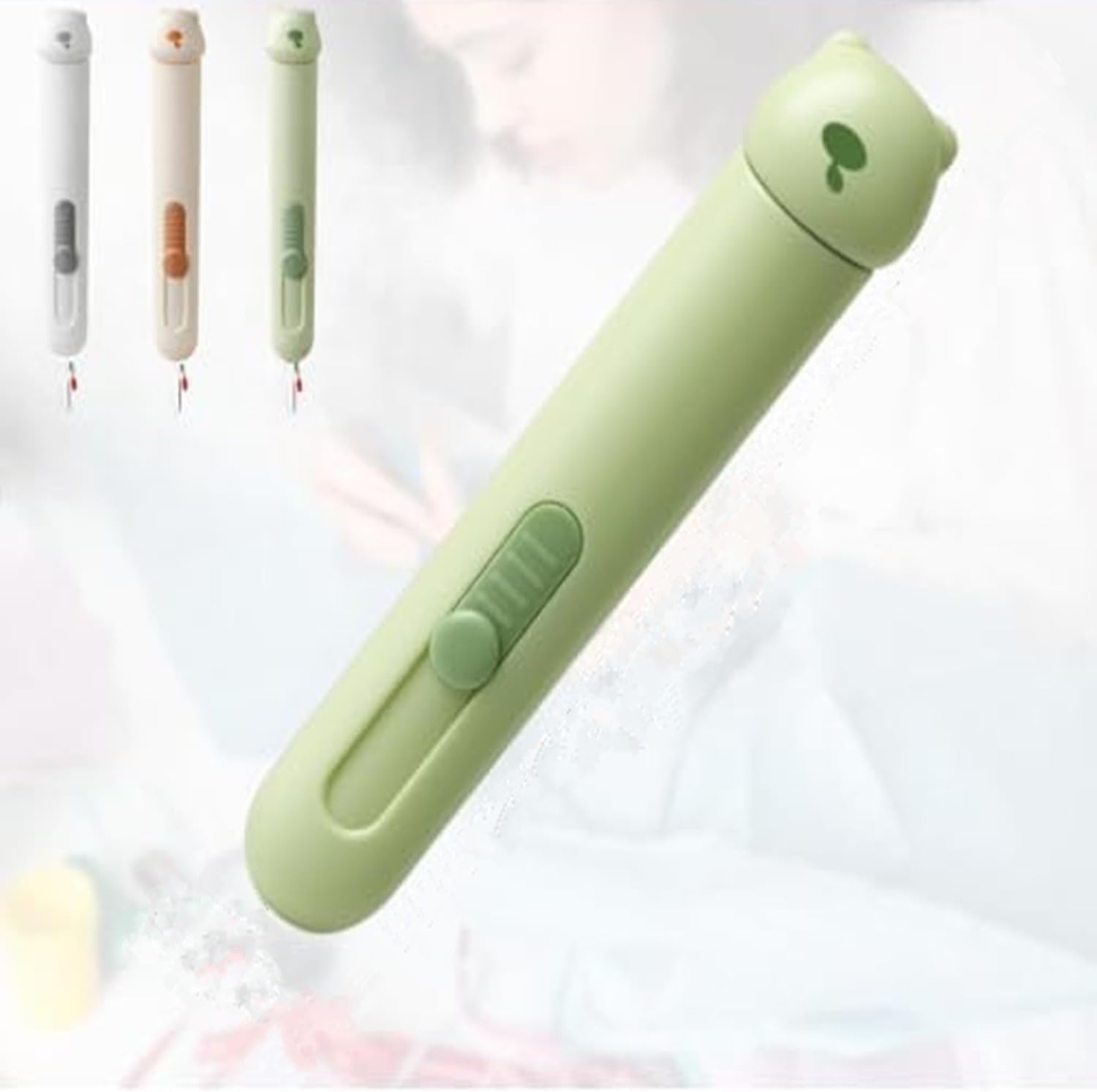 3 Pcs 3 in 1 Automatic Needle Threaders and Seam Ripper with Stainless Steel Blade for Hand Sewing, Knitting, Embroidery, Multifunctional Sewing Tool for Crafts Quilting Supplies (Green&Gray& Cream) - Image 5