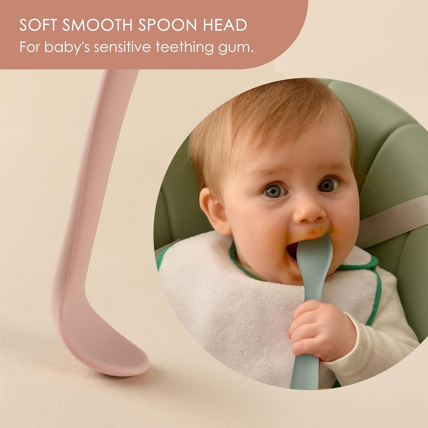 6-Piece Silicone Baby Feeding Spoons, First Stage Infant Soft-Tip Easy on Gums I Training Spoon | Utensils Supplies, Dishwasher & Boil-proof - - Image 3