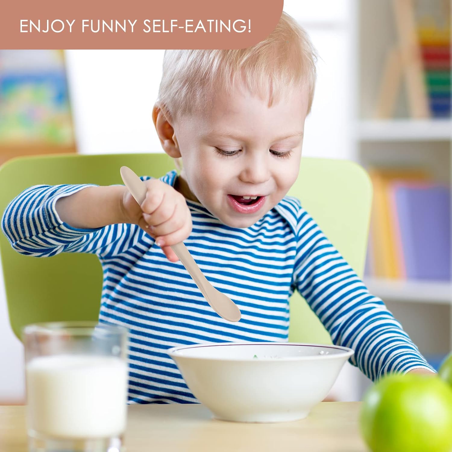 6-Piece Silicone Baby Feeding Spoons, First Stage Infant Soft-Tip Easy on Gums I Training Spoon | Utensils Supplies, Dishwasher & Boil-proof - - Image 7