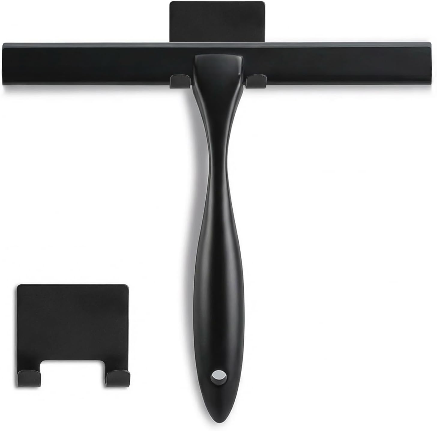 Shower Squeegee, 10-Inch Matte Black All-Purpose Stainless Steel Squeegee for Bathroom, Doors, Mirrors, Tiles and Car Windows - 100% Streak Free - Image 1